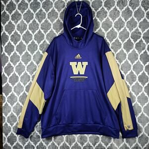 Washington Huskies Hoodie Mens 3XL Purple Gold NCAA Football Adidas Kangaroo